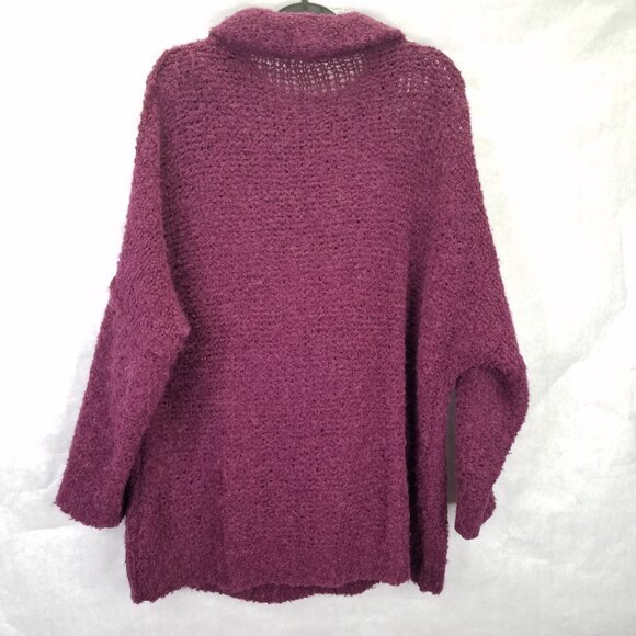 Free People She's All That Alpaca Sweater M Purple Oversized Chunky Open Knit - Picture 7 of 14